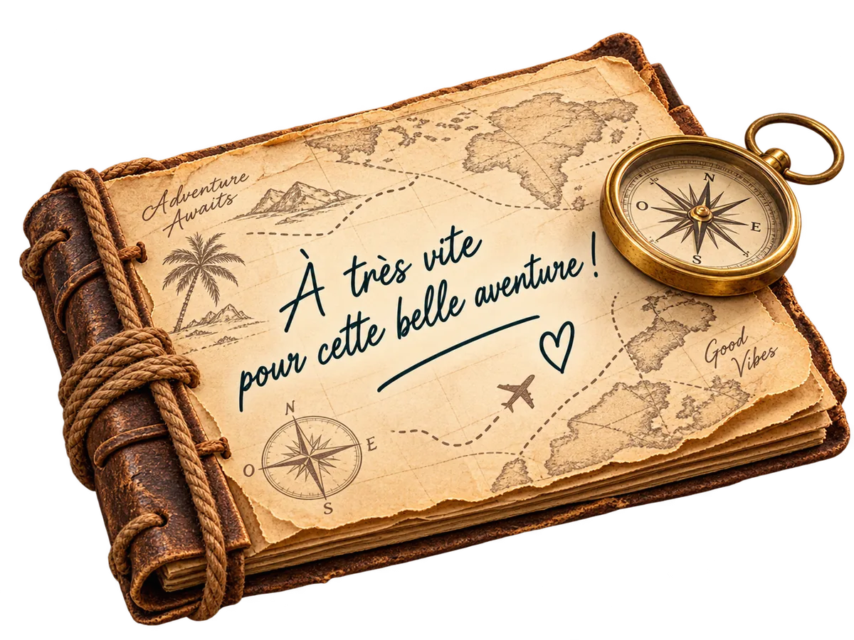 Carte d'aventure annonçant une très belle aventure à venir